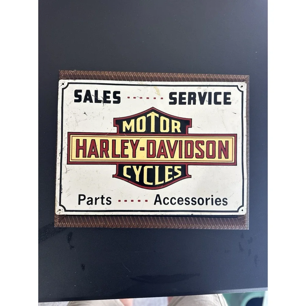 Vintage‎ Harley Davidson Motorcycles Metal Sign Sales Service Parts Accessories